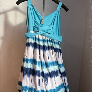 Blue and White Striped Kids Dress